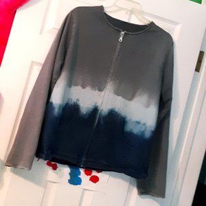 Tie Dye Zipper Sweatshirt Blue/Gray